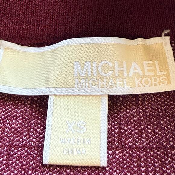 MICHAEL Michael Kors XS NWOT MK Logo Jacquard Merlot Pencil Skirt Sporty Chic - Picture 8 of 11